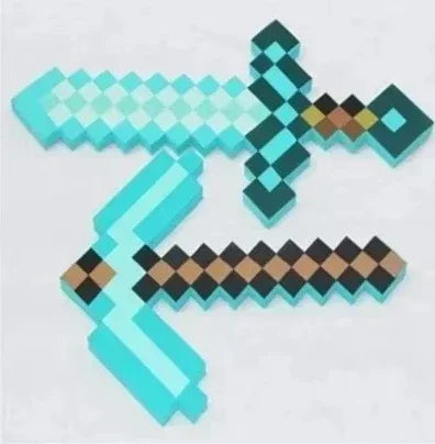 Ensemble de 2 objets MINECRAFT, épée, hache, pioche, .... en mouse - FANA ZONE