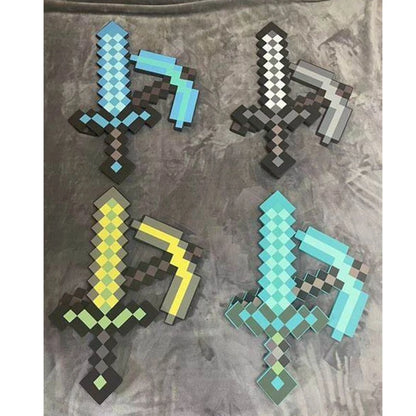 Ensemble de 2 objets MINECRAFT, épée, hache, pioche, .... en mouse - FANA ZONE