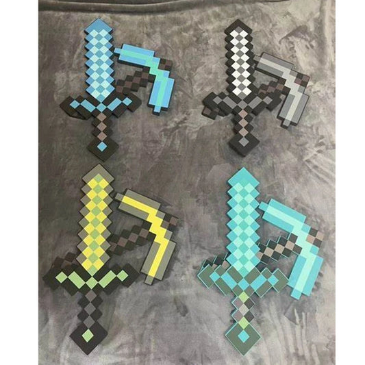 Ensemble de 2 objets MINECRAFT, épée, hache, pioche, .... en mouse - FANA ZONE