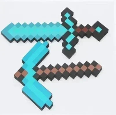 Ensemble de 2 objets MINECRAFT, épée, hache, pioche, .... en mouse - FANA ZONE