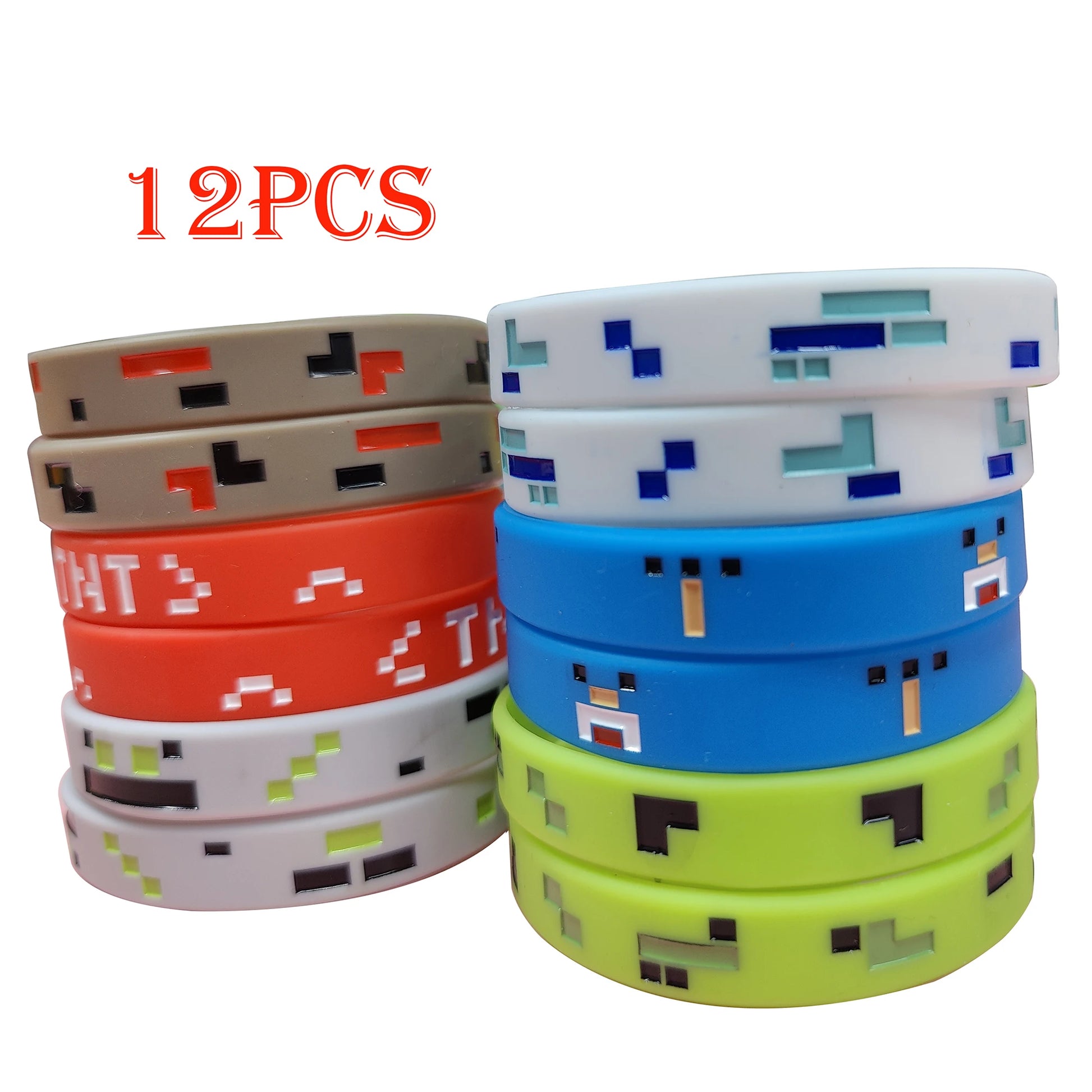 Bracelet 12 pièces MINECRAFT, idéal pour tes anniversaires. - FANA ZONE
