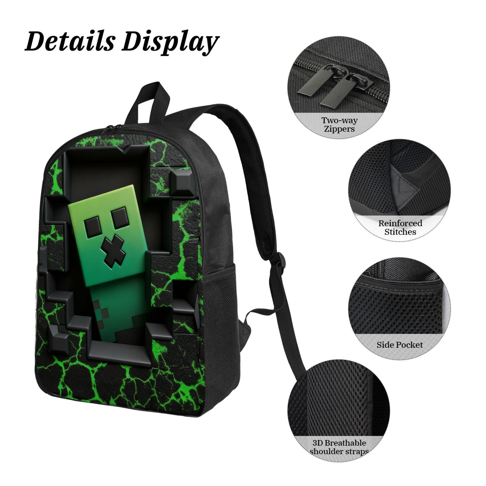 Sac MINECRAFT creeper FANA ZONE